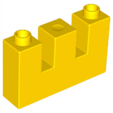 yellow duplo brick 1 x 4 x 2 with 2 top cutouts
