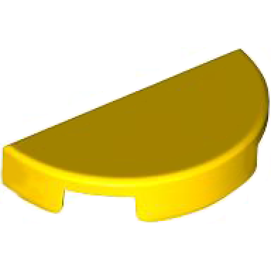 yellow tile round 1 x 2 half