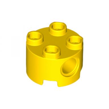 yellow brick round 2 x 2 with pin holes