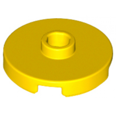 yellow tile round 2 x 2 with open stud