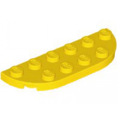 yellow plate round corner 2 x 6 double