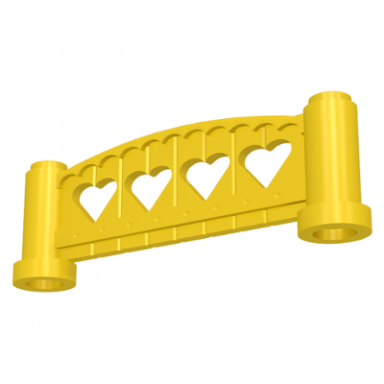 yellow fabuland fence 1 x 6 x 2 rounded