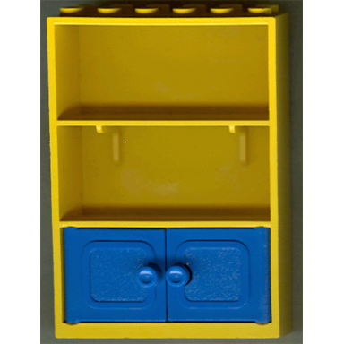yellow fabuland cupboard 2 x 6 x 7 with blue doors