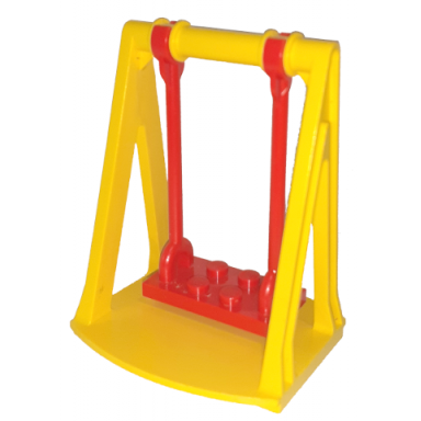 yellow fabuland swing base with red seat