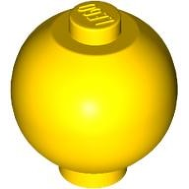 yellow brick round 2 x 2 sphere with stud robot body
