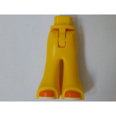 yellow mini doll hips and trousers bell-bottoms with orange shoes with white soles pattern - thin hinge