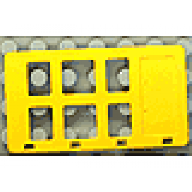 yellow duplo door window pane 1 x 3 1 2 x 5 1 3 with six panes