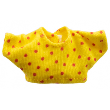 yellow scala clothes female crop top with red dots pattern