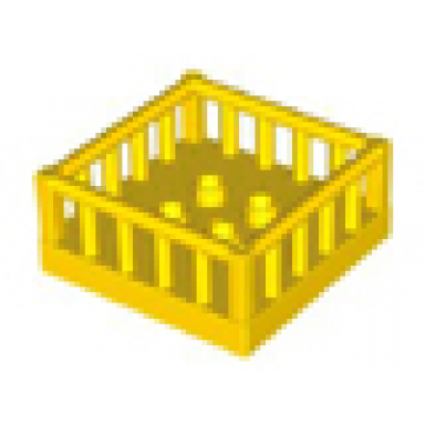 yellow duplo furniture playpen 4 x 4 with 4 studs inside