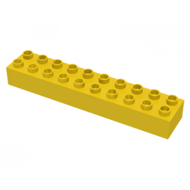 yellow duplo brick 2 x 10