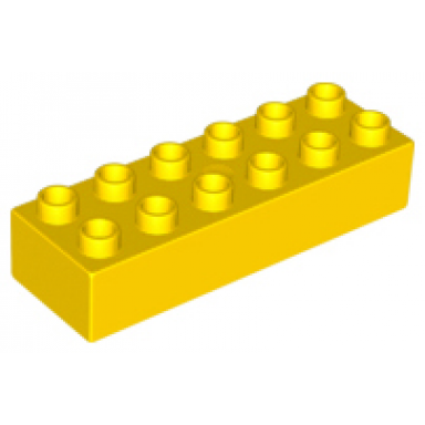 yellow duplo brick 2 x 6