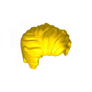 yellow minifigure hair swept left tousled with slight widows peak and short sideburns