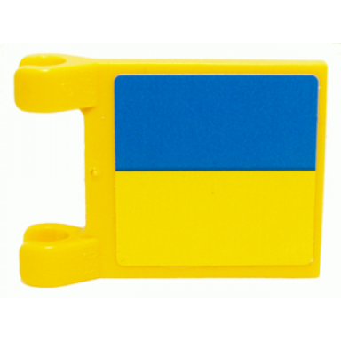 yellow flag 2 x 2 square with spongebob blue and yellow rectangle pattern sticker - sets 3825 3833
