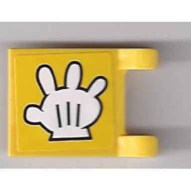 yellow flag 2 x 2 square with glove pattern on both sides stickers - set 3816