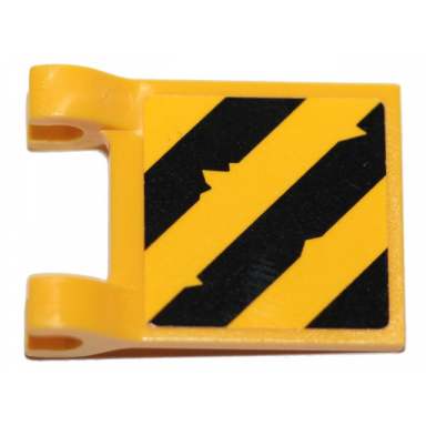 yellow flag 2 x 2 square with black and yellow diagonal stripes pattern sticker - set 70823