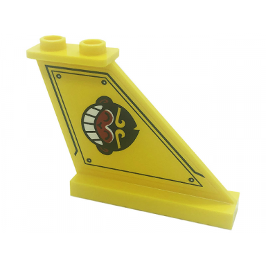 yellow tail 4 x 1 x 3 with monkey head and silver dots pattern model left side sticker - set 80008