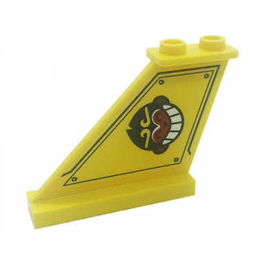 yellow tail 4 x 1 x 3 with monkey head and silver dots pattern model right side sticker - set 80008