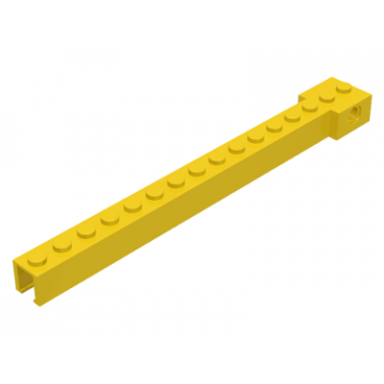 yellow crane arm outside narrow
