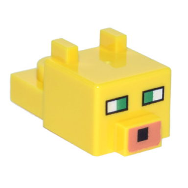 yellow creature head pixelated with ears nose and face with green eyes and medium nougat nose pattern minecraft ocelot