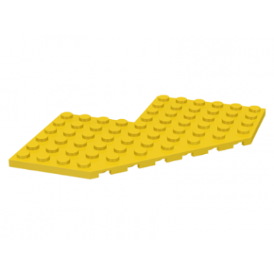 yellow wedge plate 10 x 10 with 4 x 4 cutout and cut corner