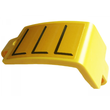 yellow technic panel curved 3 x 5 x 3 with gray lines pattern model left side sticker - set 42108