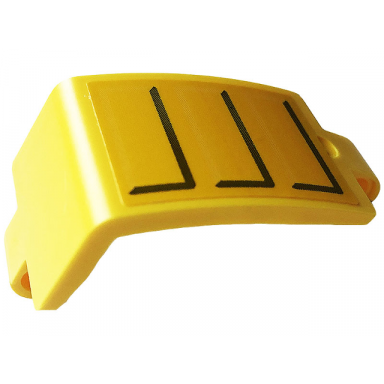 yellow technic panel curved 3 x 5 x 3 with gray lines pattern model right side sticker - set 42108