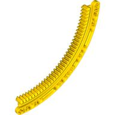 yellow technic gear rack 11 x 11 curved