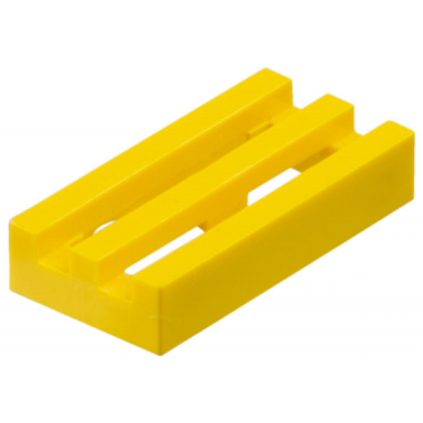yellow tile modified 1 x 2 grille without bottom groove