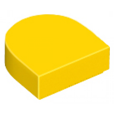 yellow tile round 1 x 1 half circle extended