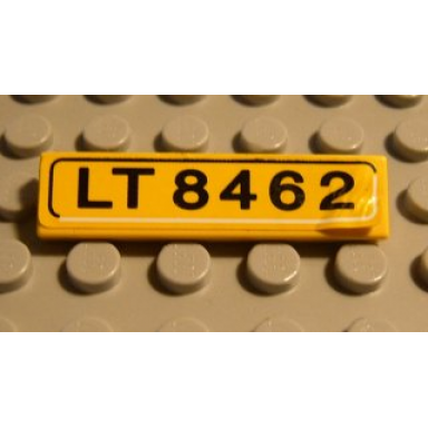 yellow tile 1 x 4 with lt 8462 pattern sticker - set 8462