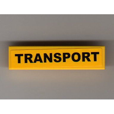 yellow tile 1 x 4 with transport pattern sticker - set 7900