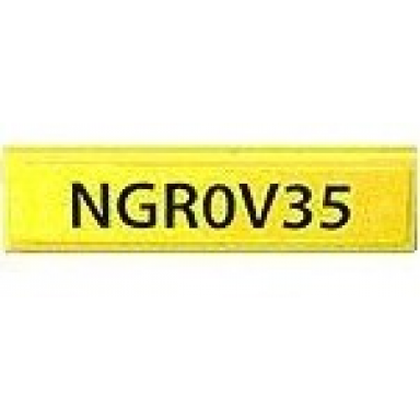 yellow tile 1 x 4 with black ngr0v35 pattern sticker - set 8969