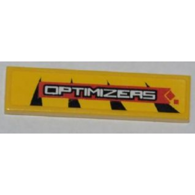 yellow tile 1 x 4 with optimizers pattern model left side sticker - set 8228