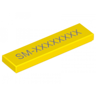 yellow tile 1 x 4 with sm-xxxxxxxx pattern