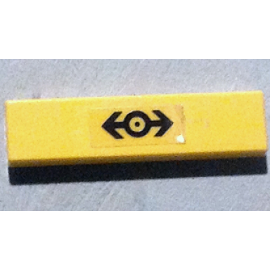 yellow tile 1 x 4 with train logo black on transparent background pattern sticker - set 4544