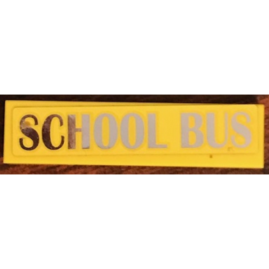 yellow tile 1 x 4 with school bus pattern sticker - set 41134