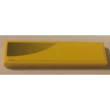 yellow tile 1 x 4 with black air intake on yellow background pattern model right side sticker - set 8143