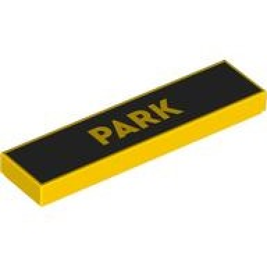 yellow tile 1 x 4 with park on black background pattern