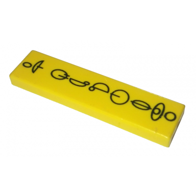 yellow tile 1 x 4 with black sw naboo symbols pattern