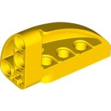 yellow technic panel curved 5 x 3 x 2 corner quarter ellipse right
