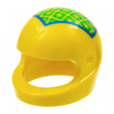 yellow minifigure headgear helmet motorcycle standard with ferrari f massa pattern