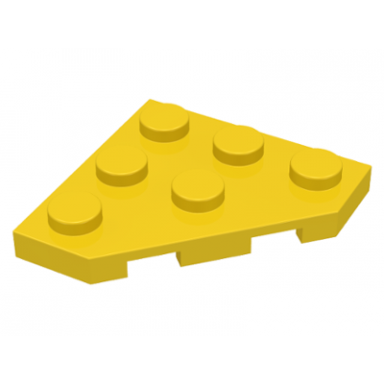 yellow wedge plate 3 x 3 cut corner