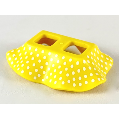 yellow minifigure skirt plastic with small white polka dots pattern