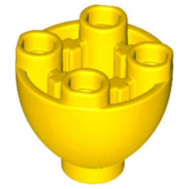 yellow brick round 2 x 2 dome bottom with studs