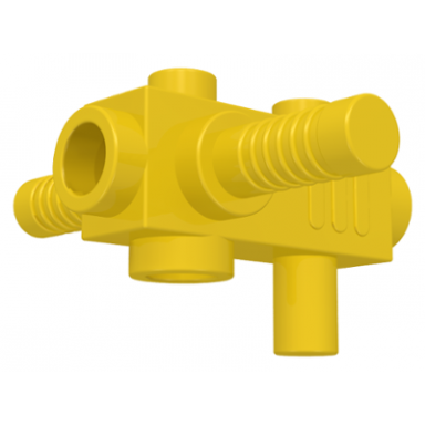 yellow minifigure utensil tool chainsaw body with handles and studs