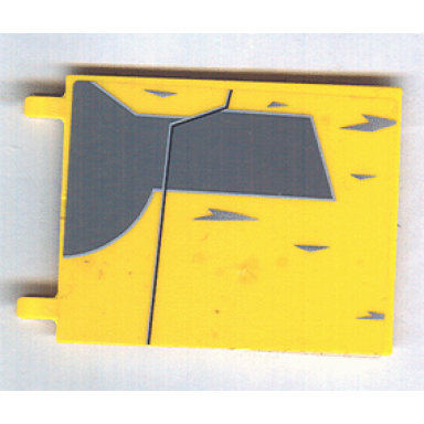 yellow flag 6 x 5 with dark bluish gray jedi starfighter pattern on both sides stickers - set 7669