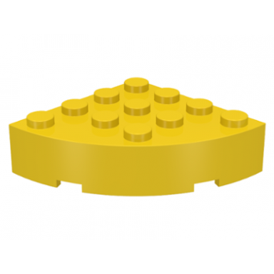 yellow brick round corner 4 x 4 full brick