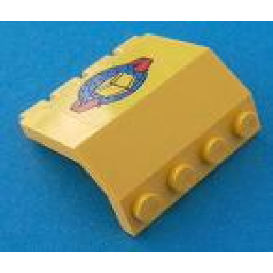 yellow panel 2 x 4 x 3 1 3 with hinge with air cargo pattern sticker - sets 6597 10159