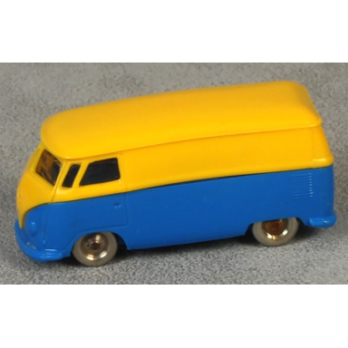 yellow ho scale vw van with blue base
