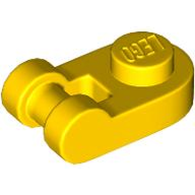 yellow plate round 1 x 1 with bar handle